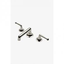 Waterworks 07-66398-12845 - Dash Low Profile Three Hole Deck Mounted Lavatory Faucet with Metal Lever Handles in Nickel, 1.2gp