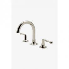 Waterworks 07-68687-59676 - Dash Gooseneck Three Hole Deck Mounted Lavatory Faucet with Metal Lever Handles in Matte Nickel, 1