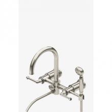 Waterworks 09-32475-49556 - Dash Wall Mounted Exposed Tub Filler with 2.5gpm Metal Handshower and Lever Handles in Unlacquered
