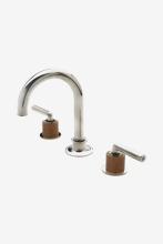 Waterworks 07-30681-21383 - Henry Gooseneck Three Hole Deck Mounted Lavatory Faucet with Teak Cylinders and Metal Lever