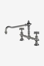 Waterworks 07-93063-34843 - Julia Two Hole Bridge High Profile Kitchen Faucet, Metal Cross Handles in Shadow,