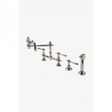Waterworks 07-06530-67660 - Julia Two Hole Bridge Articulated Kitchen Faucet, Metal Lever Handles and Spray in Brass