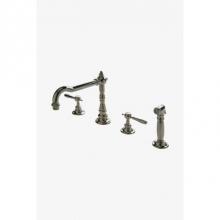 Waterworks 07-19915-88924 - Julia Three Hole High Profile Kitchen Faucet, Metal Lever Handles and Spray in Brass