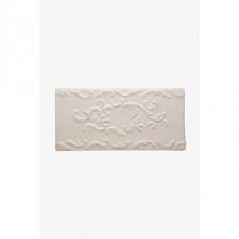 Waterworks 02-18612-37243 - Architectonics Handmade Foliage Cartouche Border Downturn in Iceberg Glossy Crackle