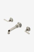 Waterworks 07-33606-31983 - R.W. Atlas Low Profile Three Hole Wall Mounted Lavatory Faucet with Metal Lever Handles in