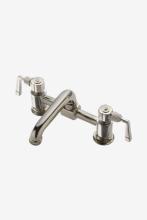 Waterworks 07-15704-50961 - R.W. Atlas Bridge Two Hole Deck Mounted Lavatory Faucet with Metal Lever Side Mount Handles in