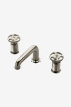 Waterworks 07-15807-77216 - R.W. Atlas Low Profile Three Hole Deck Mounted Lavatory Faucet with Metal Wheel Handles in