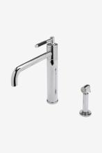 Waterworks 07-92934-49040 - Universal Modern One Hole High Profile Kitchen Faucet, Metal Lever Handle and Spray in Burnished
