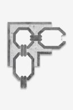 Waterworks 03-33227-32724 - Signet Epaulette Medium Continuous Corner 6 1/4'' x 6 1/4'' in Stone Group