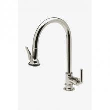 Waterworks 07-15174-79402 - Henry Gooseneck Kitchen Faucet with Pull-Down Spray and Metal Lever Handle and in Matte Nickel, 2.
