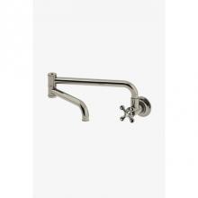 Waterworks 07-84147-54950 - Dash Wall Mounted Articulated Pot Filler with Metal Cross Handle in Unlacquered Brass