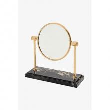 Waterworks 19-09051-85527 - Cavea Tabletop Mirror with Marble Base in Unlacquered Brass/Portoro Polished