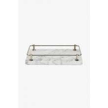 Waterworks 19-85931-73712 - Cavea Marble Vanity Tray with Brass Rail in Nickel/Arabescato Honed