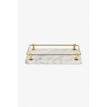 Waterworks 19-79935-59206 - Cavea Marble Vanity Tray with Brass Rail in Unlacquered Brass/Arabescato Honed