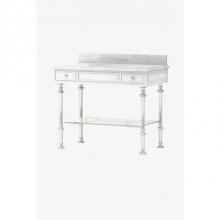 Waterworks 12-69081-11940 - Fielding Metal and Wood Four Leg Single Washstand 40 1/2 x 22 7/16 x 32 13/16 in Unlacquered Brass