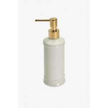 Waterworks 19-03361-01464 - Dorset Soap Dispenser with Unlacquered Brass Pump in Ivory Glossy Solid