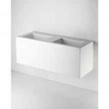 Waterworks 11-05433-74958 - .25 Rectangular Double Wall Mounted Corian Lavatory Sink 52'' x 20'' x 19