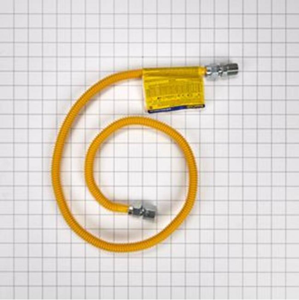 Dryer Gas Flex Line: Connector For Large Dryer, 4-Ft 1/2-In Mip X 1/2-In Fip, 1/2-In Od And 3/8-In