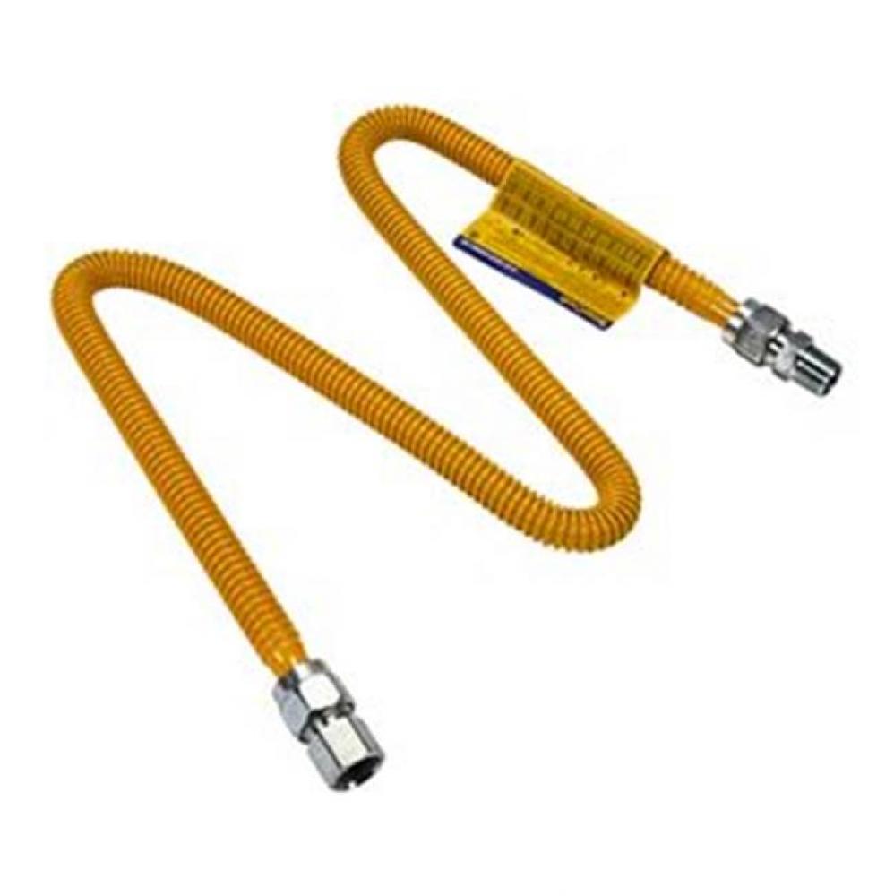 Range Gas Flex Line: 4-Ft Stainless Steel Connector, 1/2-In Mip X 1/2-In Fip, 48-In (5/8-In Od And