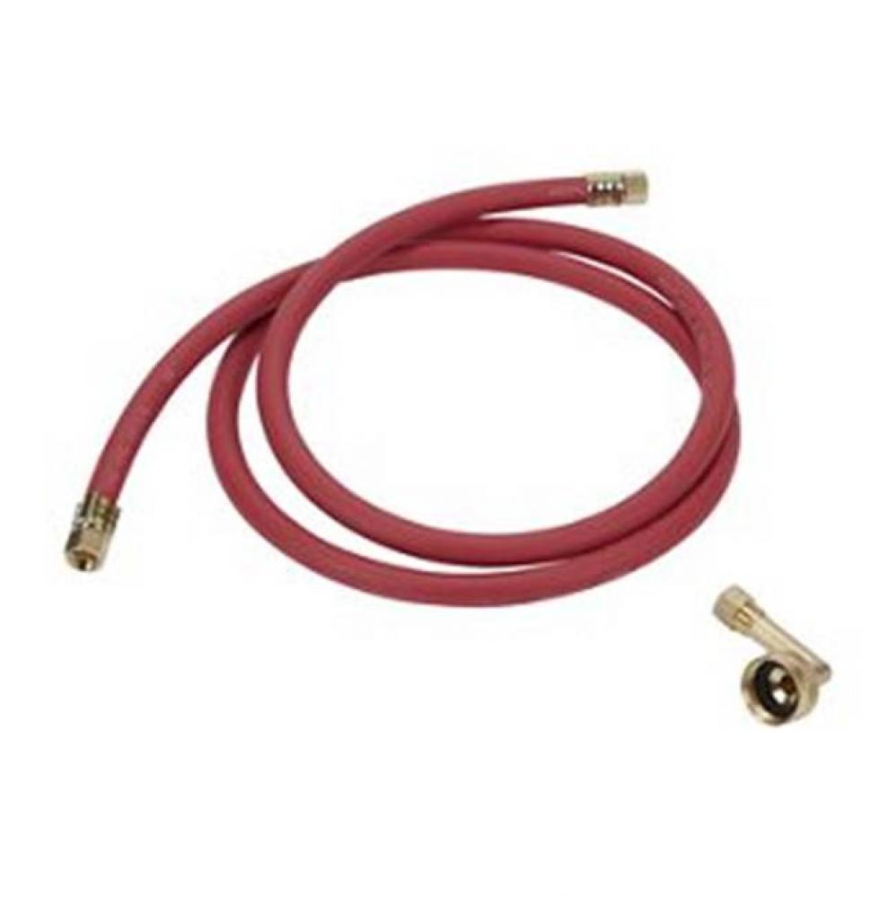 Dish Inlet Hose: 6-Ft Epdm Rubber Hose, 3/8-In Brass Connections, 3/4-In X 3/8-In Brass Elbow Fitt