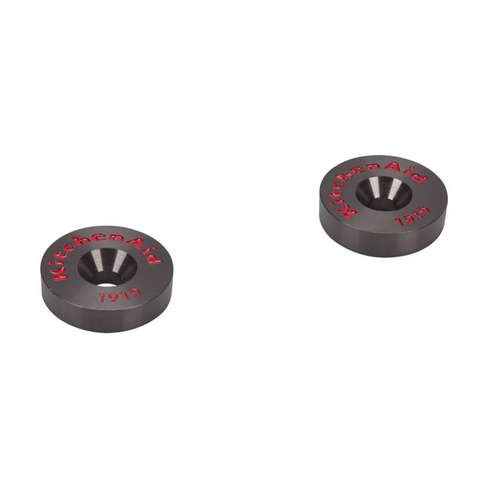 Refrigeration Handle Vbl Medallions: (Qty 2) With Wrenches (1-Inches 1- Metric) For Kad - Black