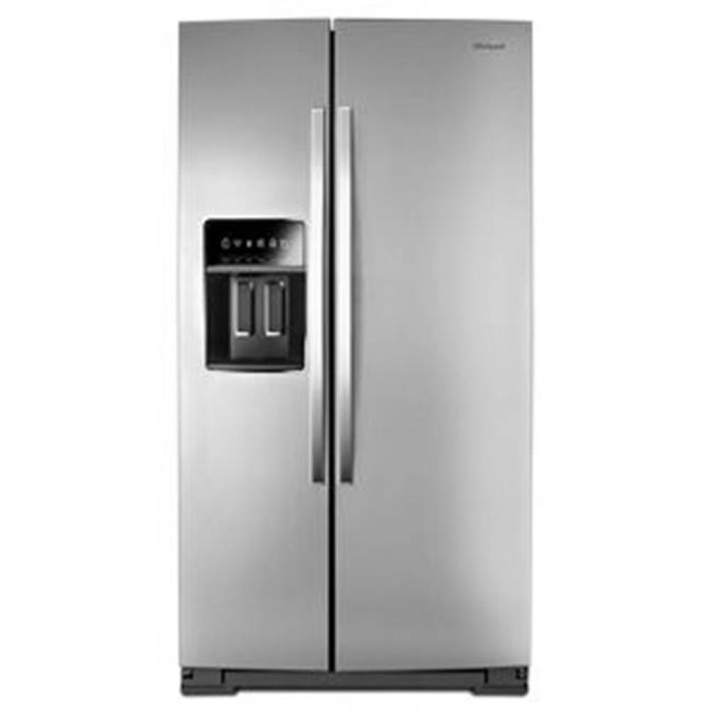 Whirlpool 20 Cu Ft, Counter Depth Sxs Refrigerator, Exterior Ice And Water Dispensor