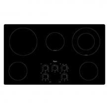 Whirlpool W5CE3625AB - Whirlpool® 36 in. Electric Cooktop with Warm Zone element
