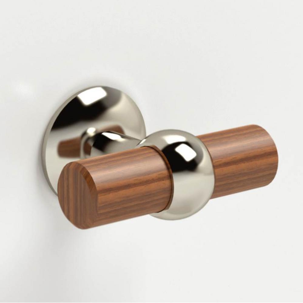 Urban Loft Walnut T-Pull - Satin Brass