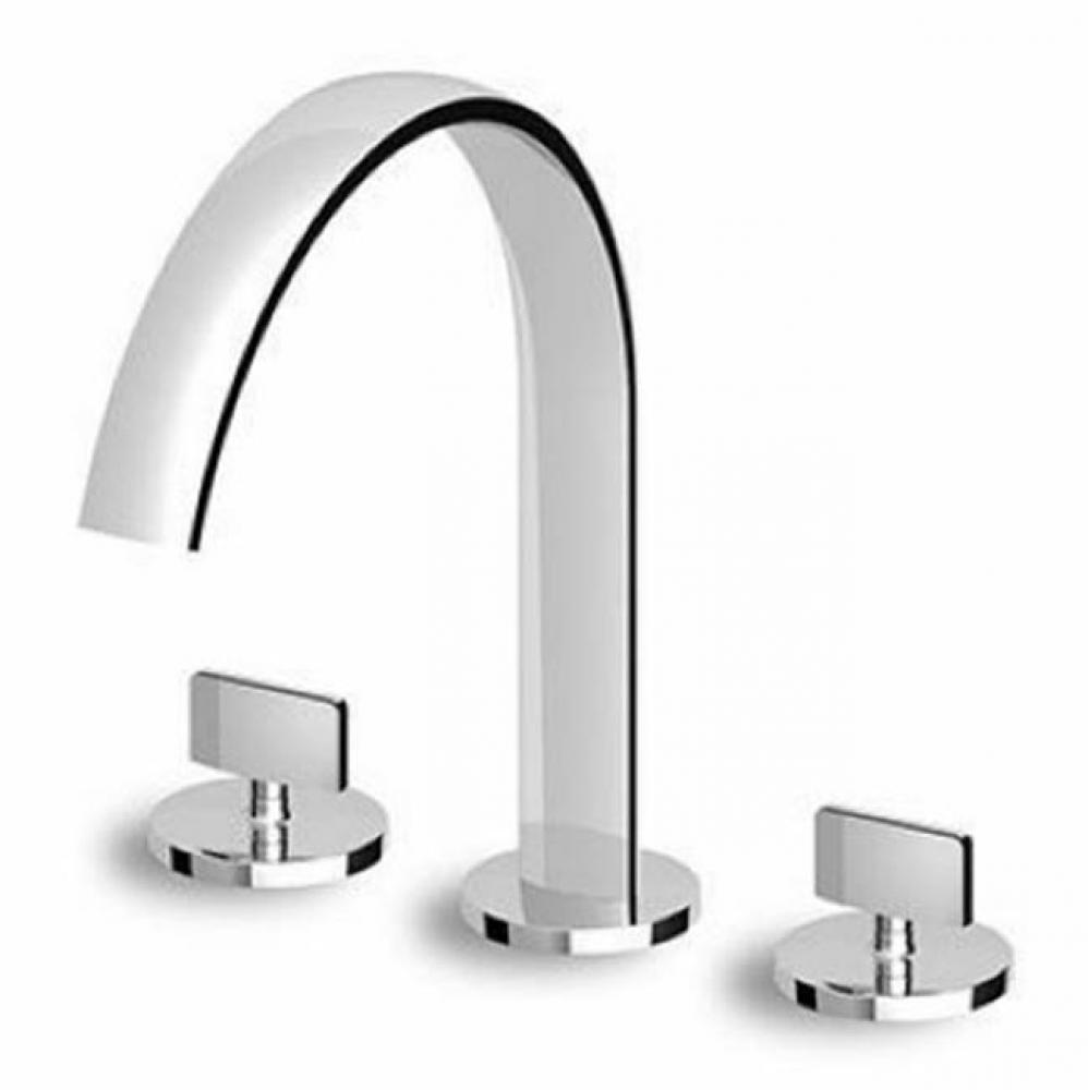 3 Hole Basin Mixer, Fixed Spout With Antisplash, Flexible Tails