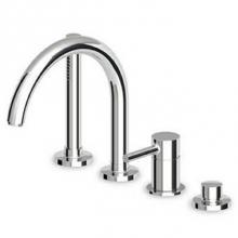 Zucchetti Faucets ZP6502.1950 - 4 Hole Bath Tub Single Lever Mixer, Pull-Out Handshower Z94175, 59 Flexible Hose