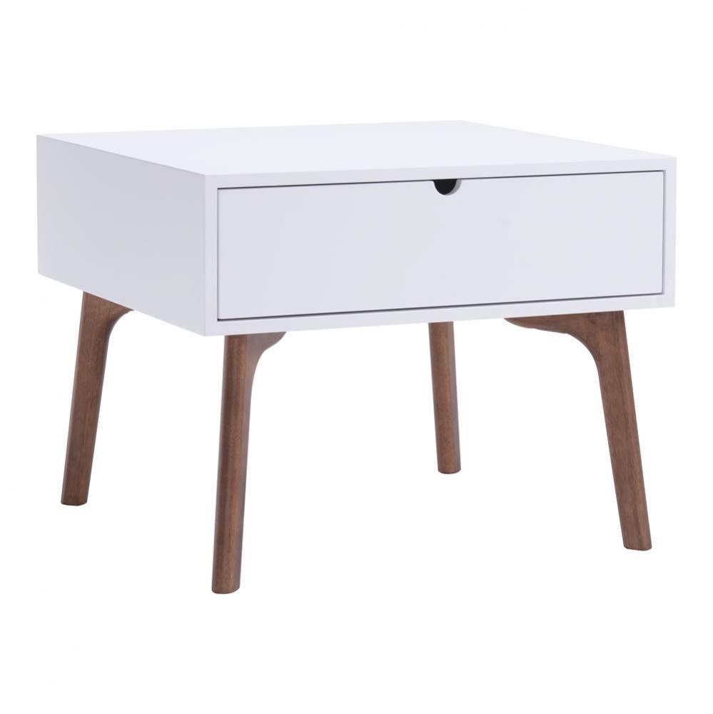 Padre End Table Walnut & White