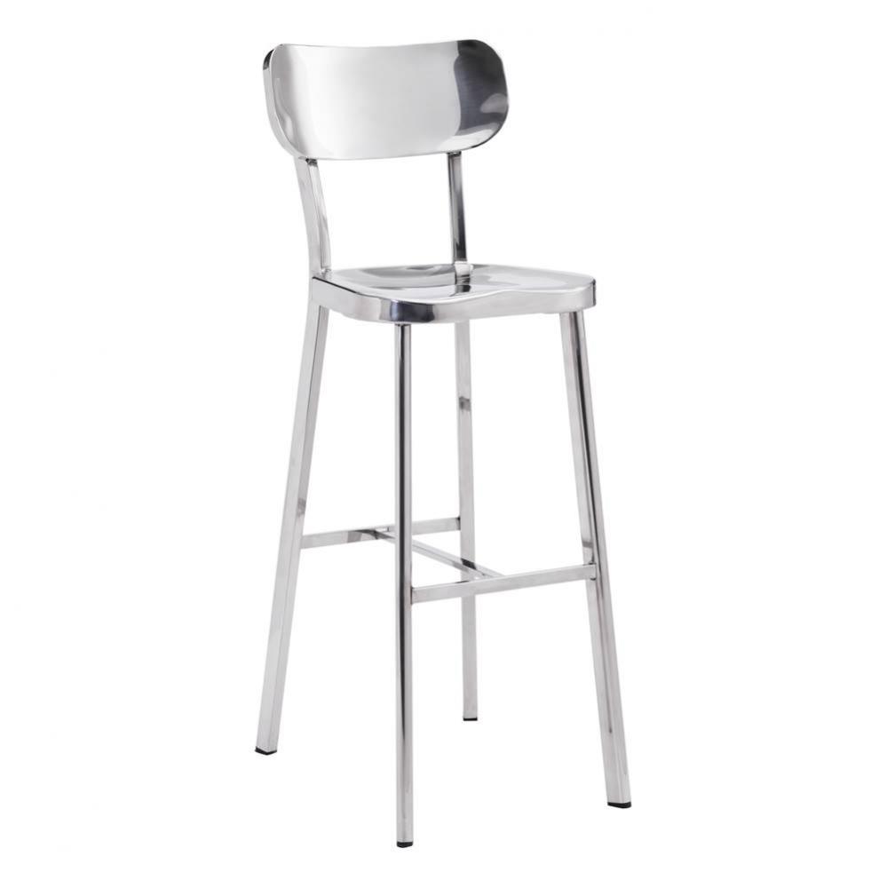 Winter Bar Chair Polished Stainless Steel