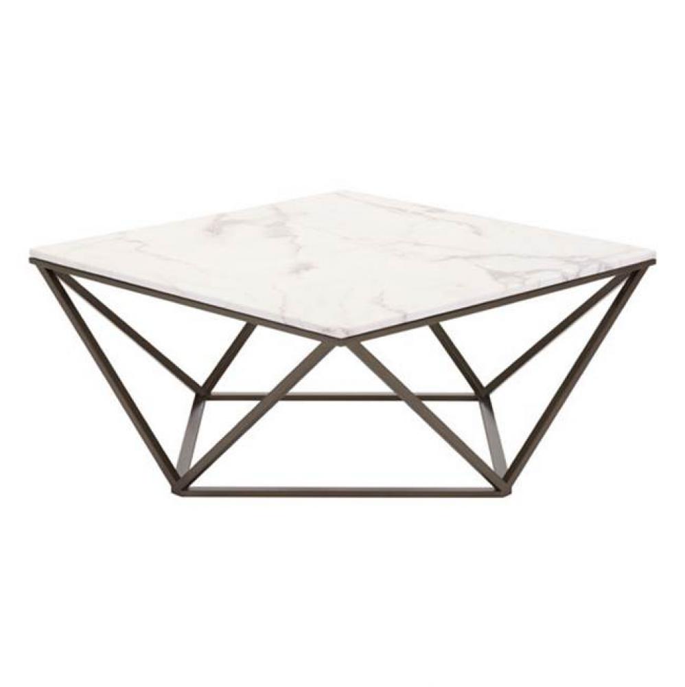 Tintern Coffee Table White and Antique Brass