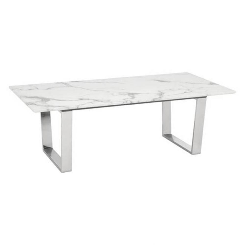 Atlas Coffee Table White and Silver