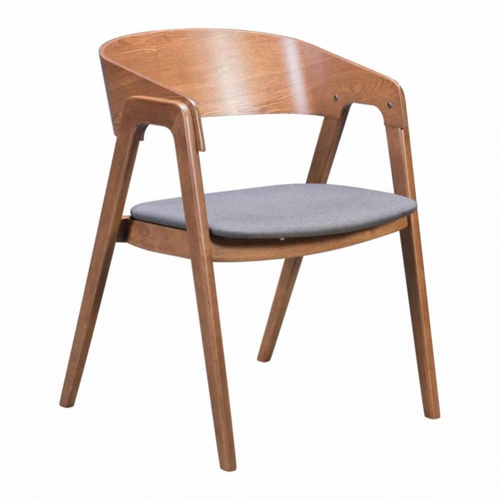 Alden Dining Arm Chair (Set of 2) Walnut and Dark Gray