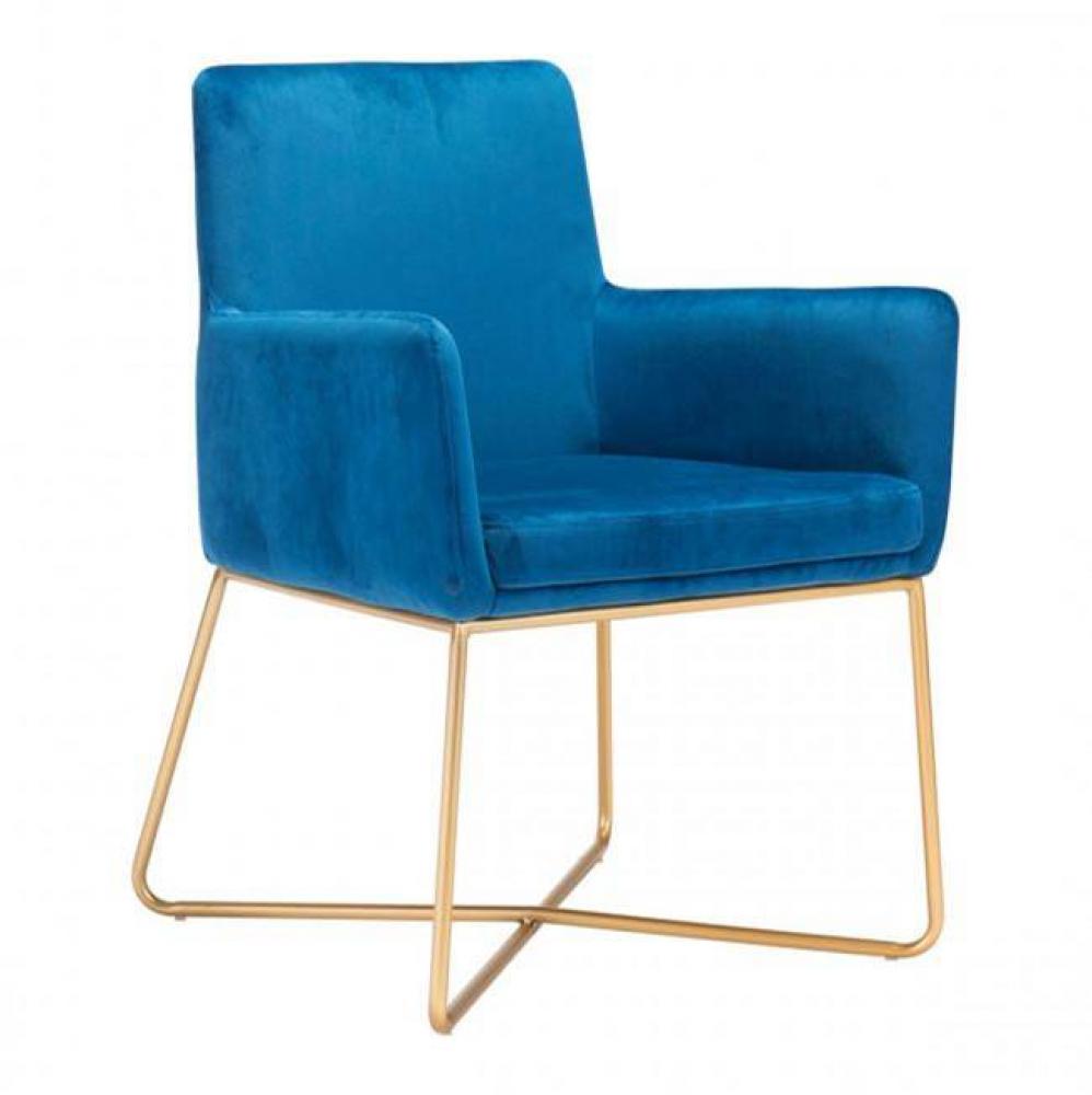 Honoria Arm Chair Dark Blue Velvet