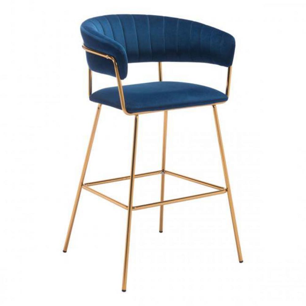 Hanna Bar Chair Dark Blue Velvet (Set of 2)