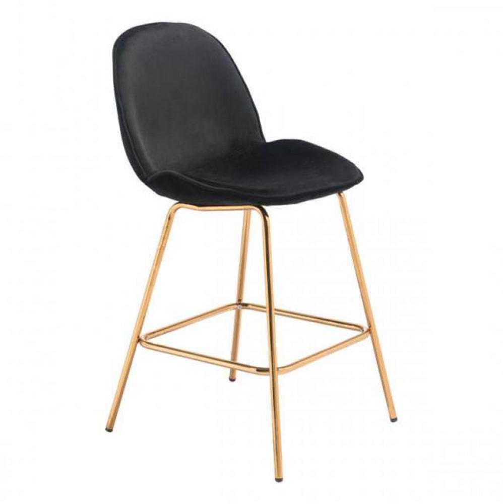 Siena Counter Chair Black Velvet (Set of 2)