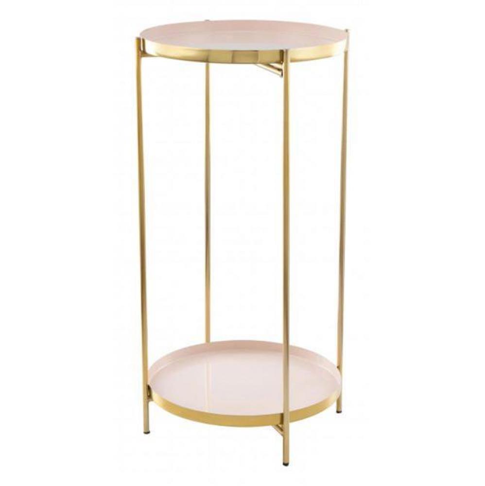 Jenna Side Table White and Gold