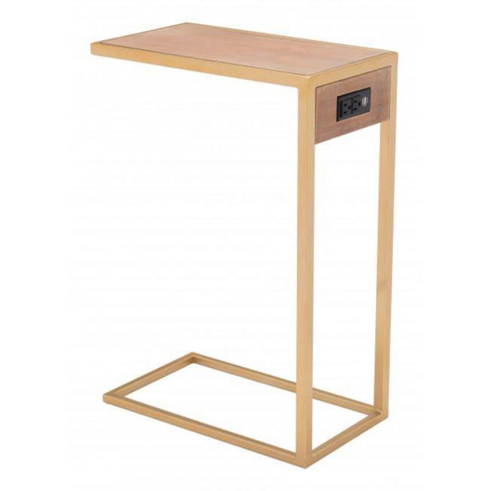Ike Side Table Brown and Gold