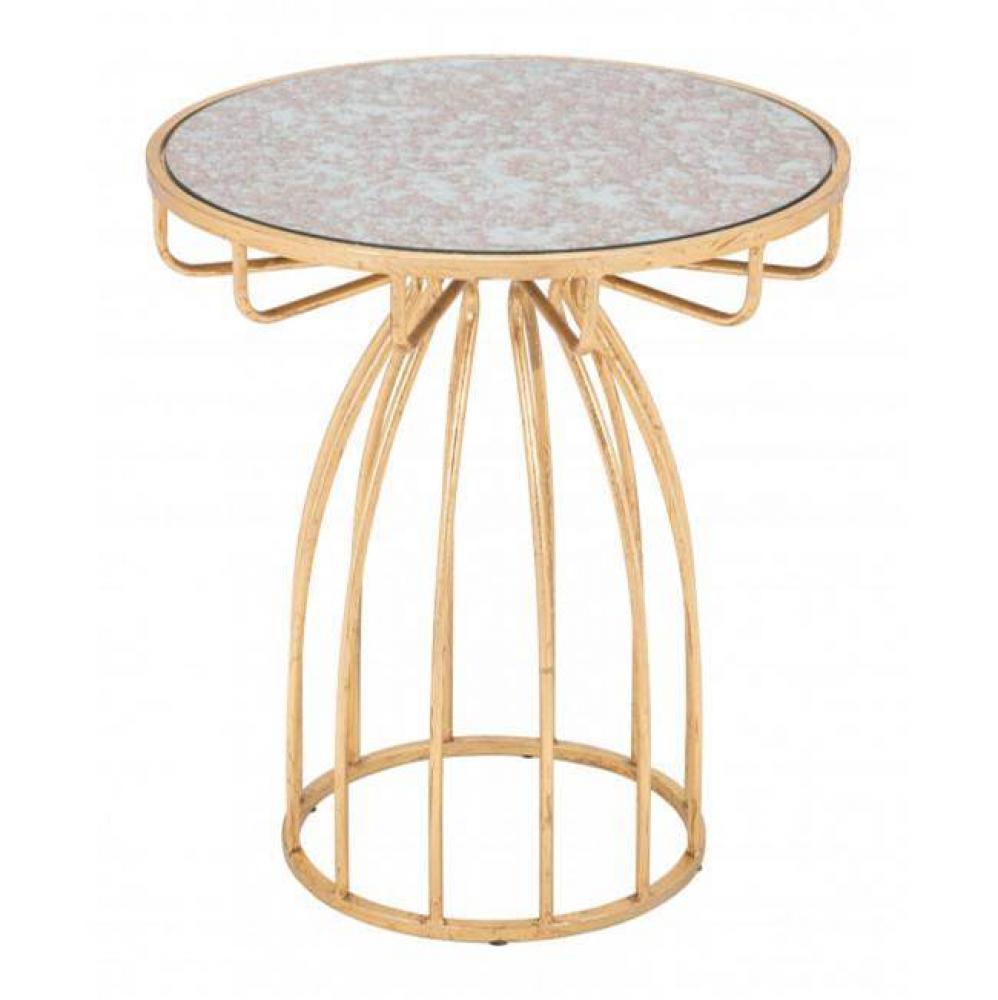 Silo Side Table Mirror and Gold