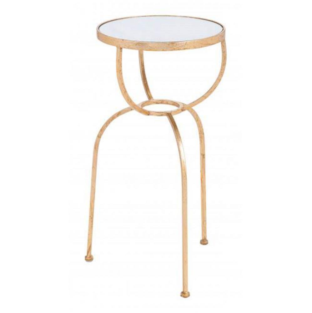 Hera Side Table Gold and Mirror