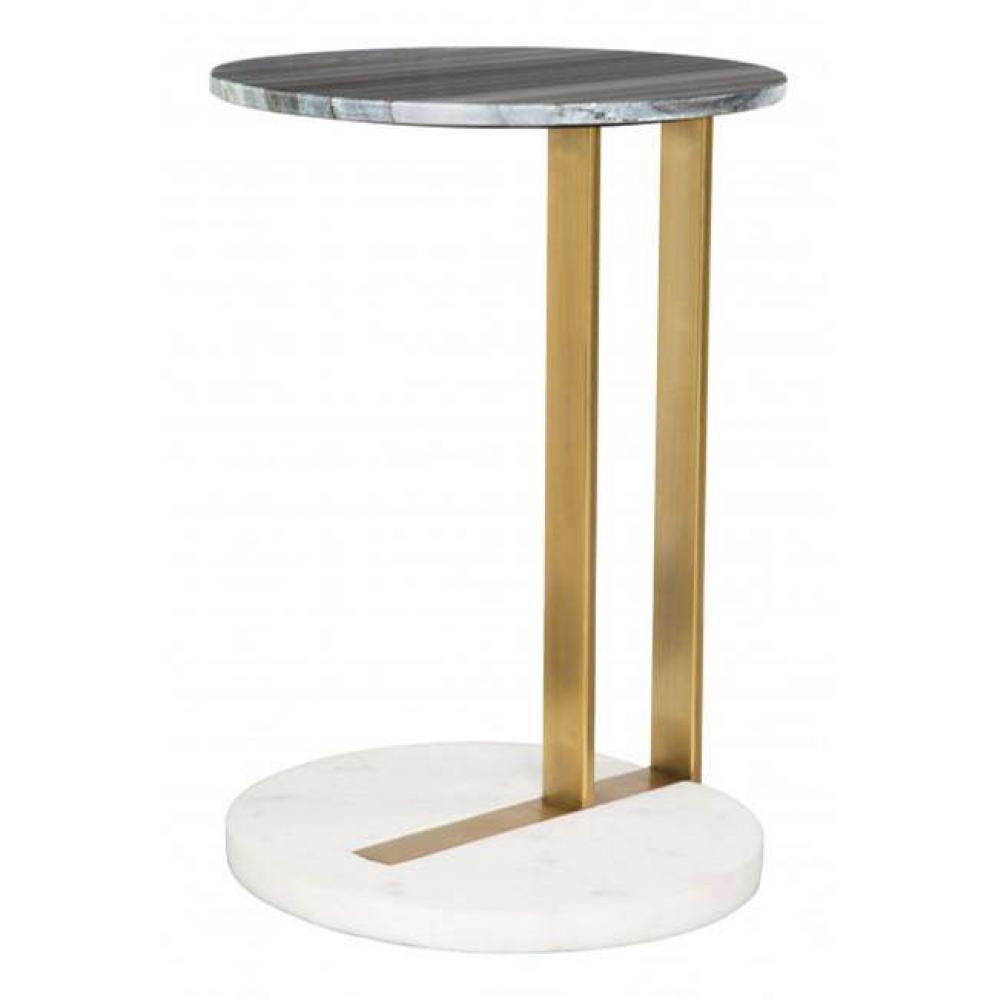 Zenith Marble Side Table Black, White and Gold