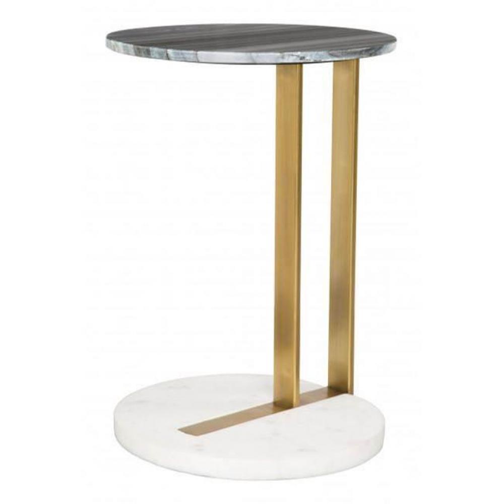 Zenith Marble Side Table Black, White and Gold