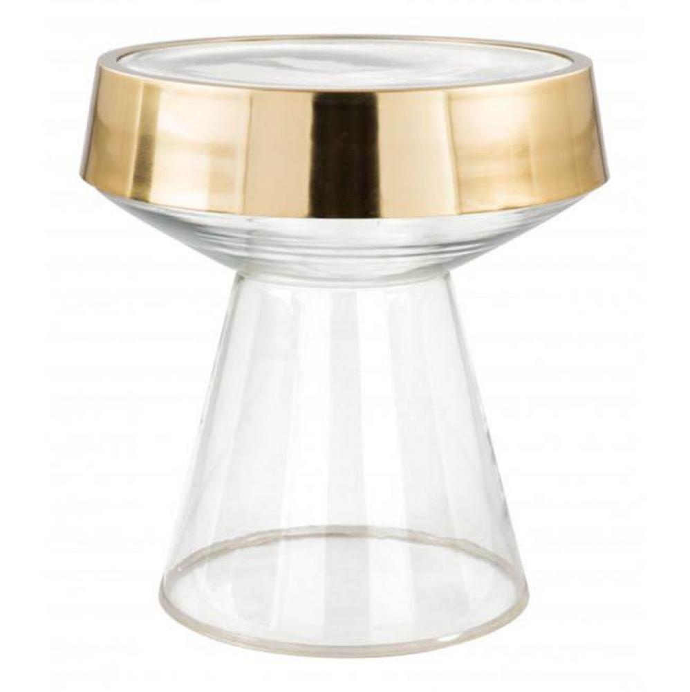 Skya Side Table Clear and Gold