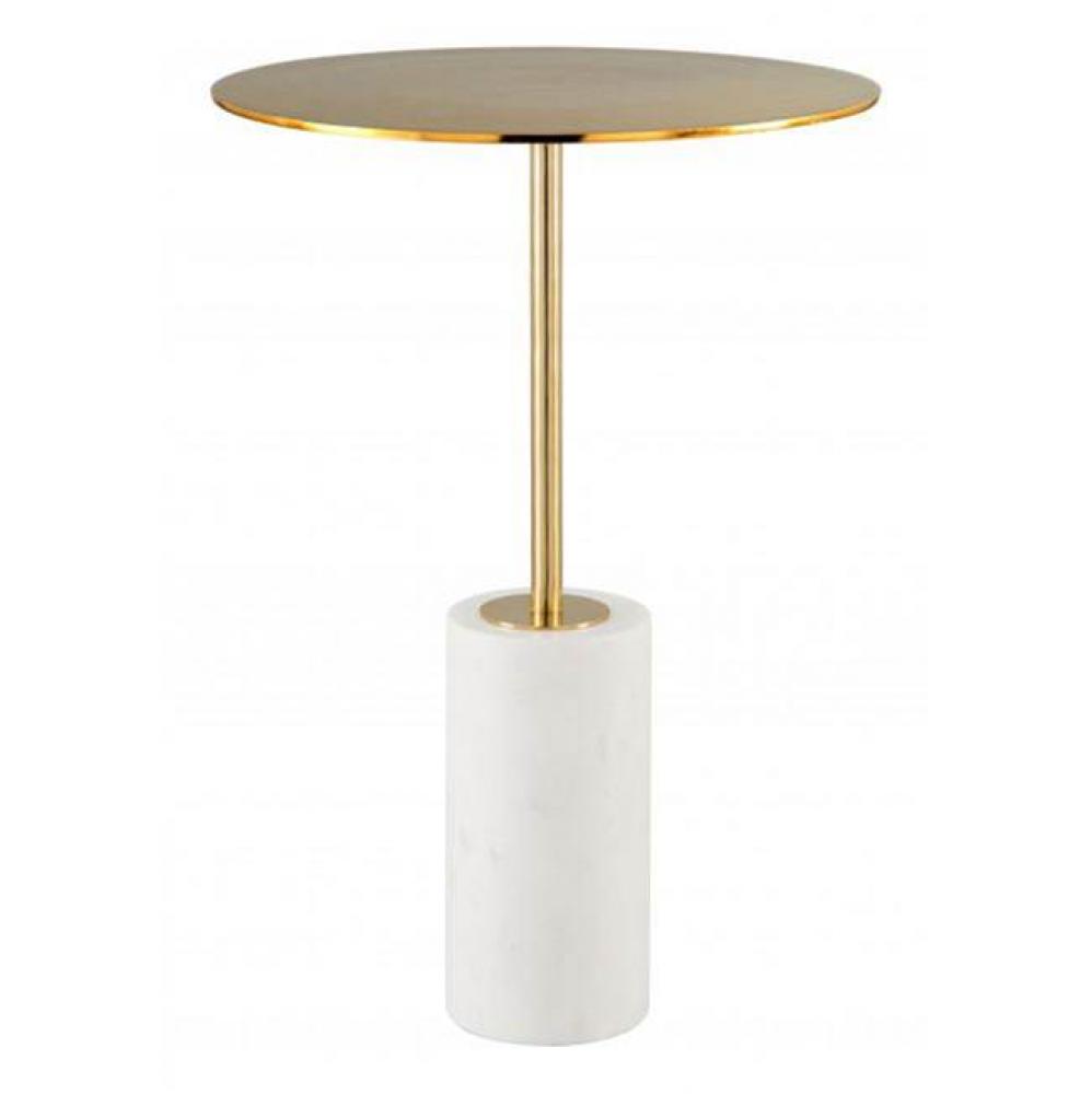Asa Marble Side Table Gold and White
