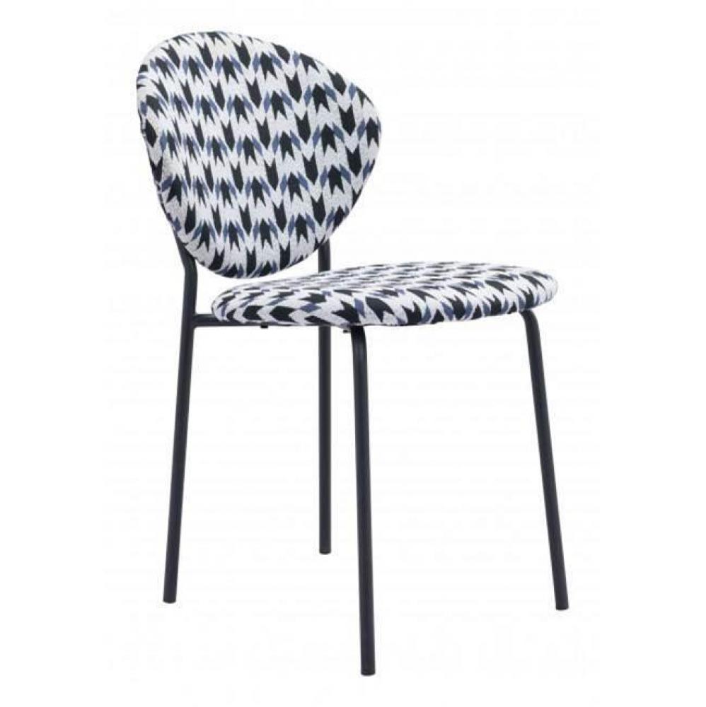 Clyde Dining Chair (Set of 2) Geometric Print and Black