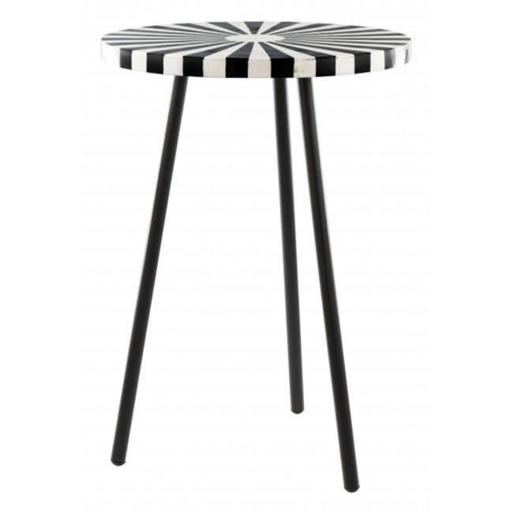 Flare Side Table Black and White