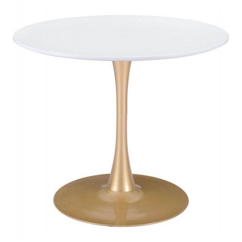 Opus Dining Table White and Gold