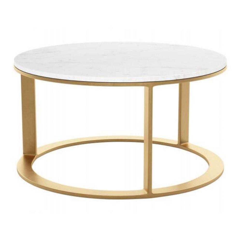Helena Marble Coffee Table White and Gold